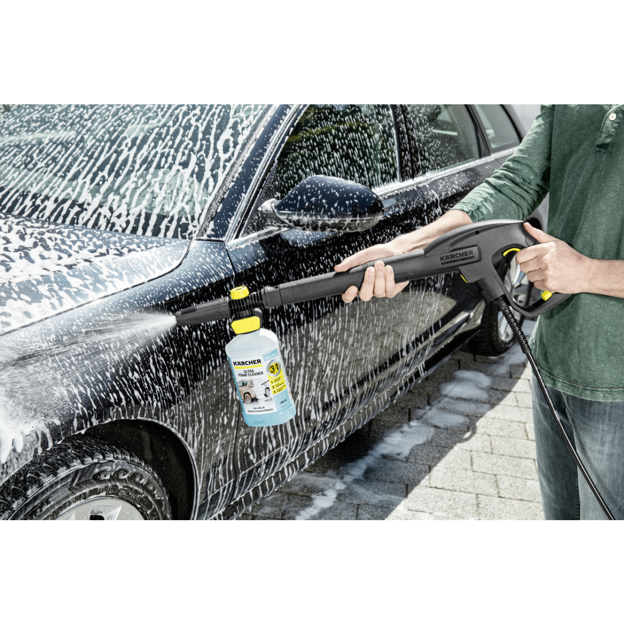 FJ 10 C Schaumdüse Connect 'n' Clean im Set mit Autoshampoo 3-in-1, 1l